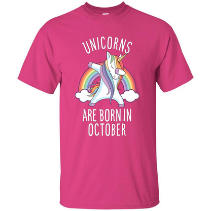 October Birthday T-shirt Unicorns Are Born In October Dabbing Heliconia