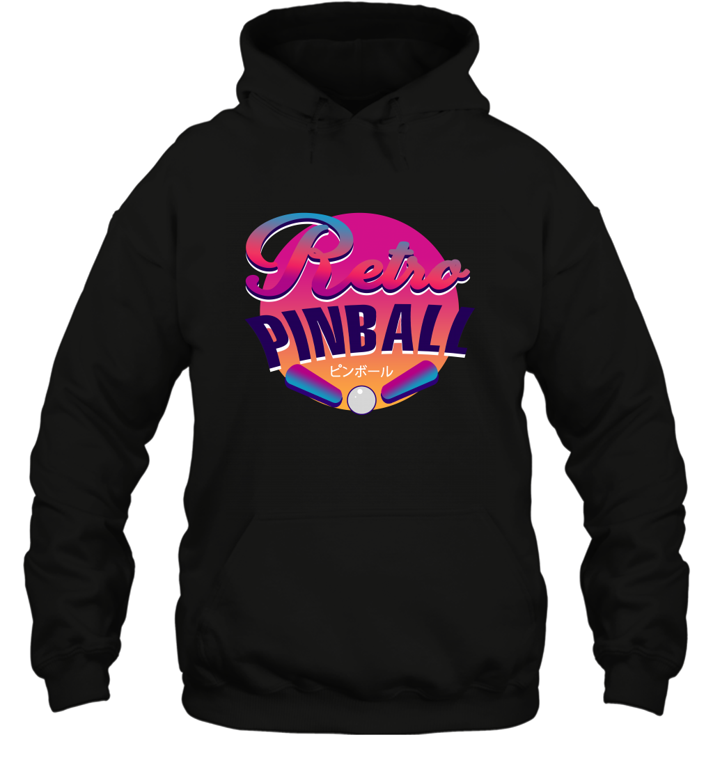 Retro Pinball Shirt Hoodie Hoodie Black