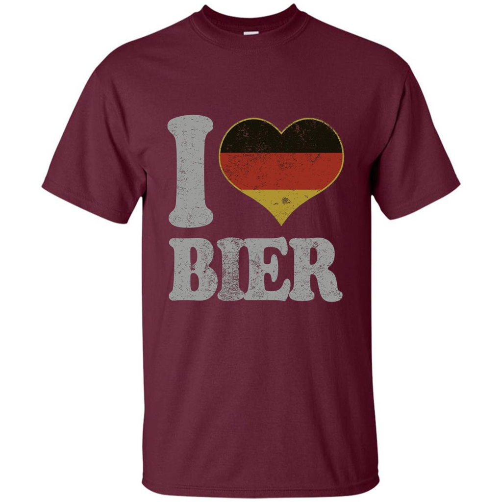 Oktoberfest T Shirt Germany Drinking Beer I Love Bier T-shirt Maroon