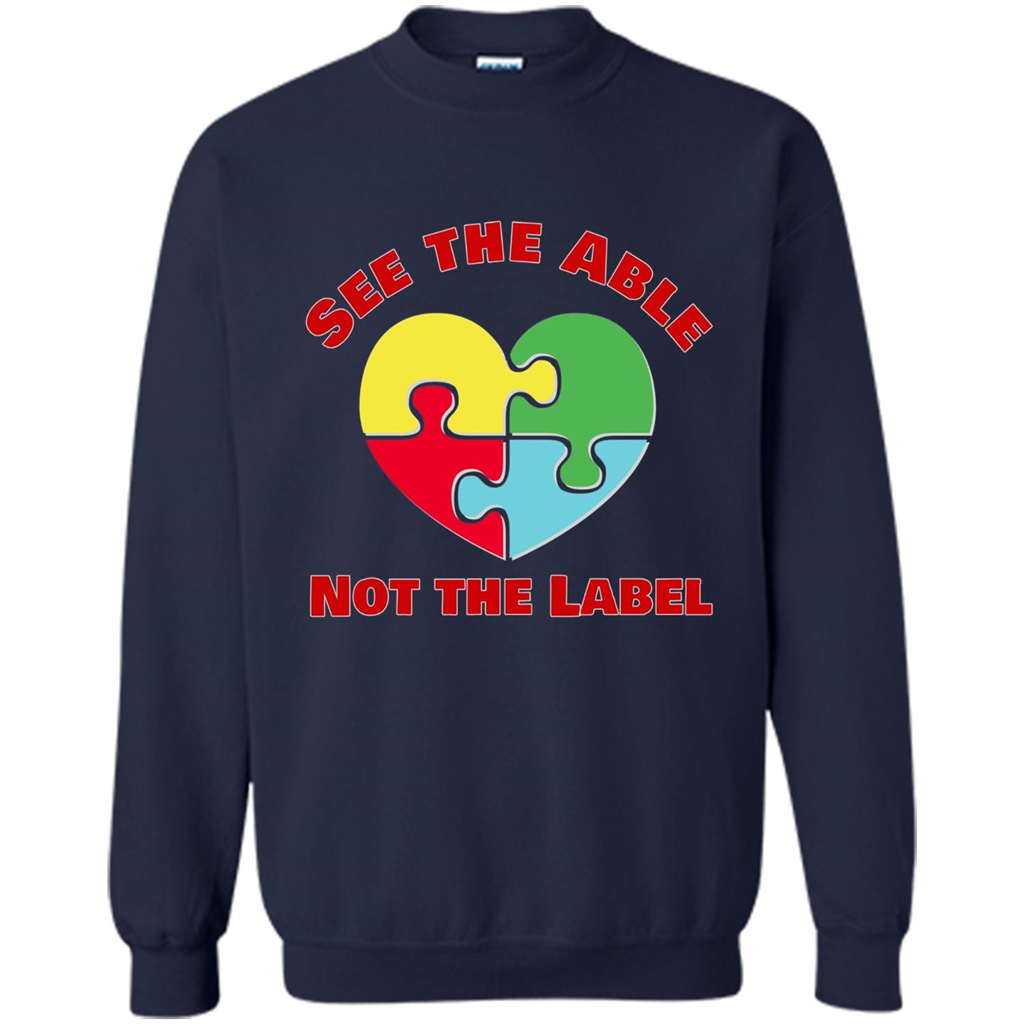 Autism Awareness T-shirt See the Able Not the Label Navy