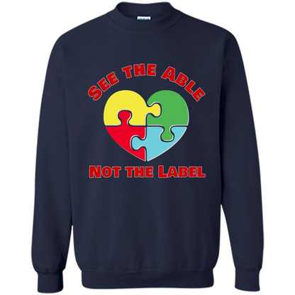 Autism Awareness T-shirt See the Able Not the Label Navy