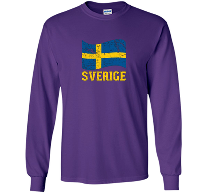 Swedish Flag, Sverige Souvenir Vintage T-Shirt t-shirt Purple