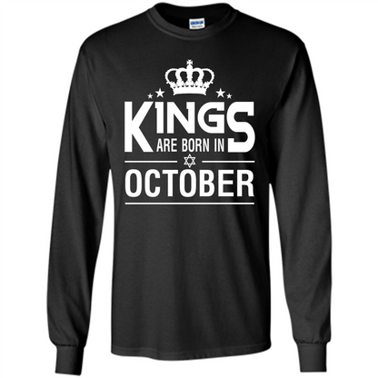 October Birthday T-shirt Kings Are Born In October Black
