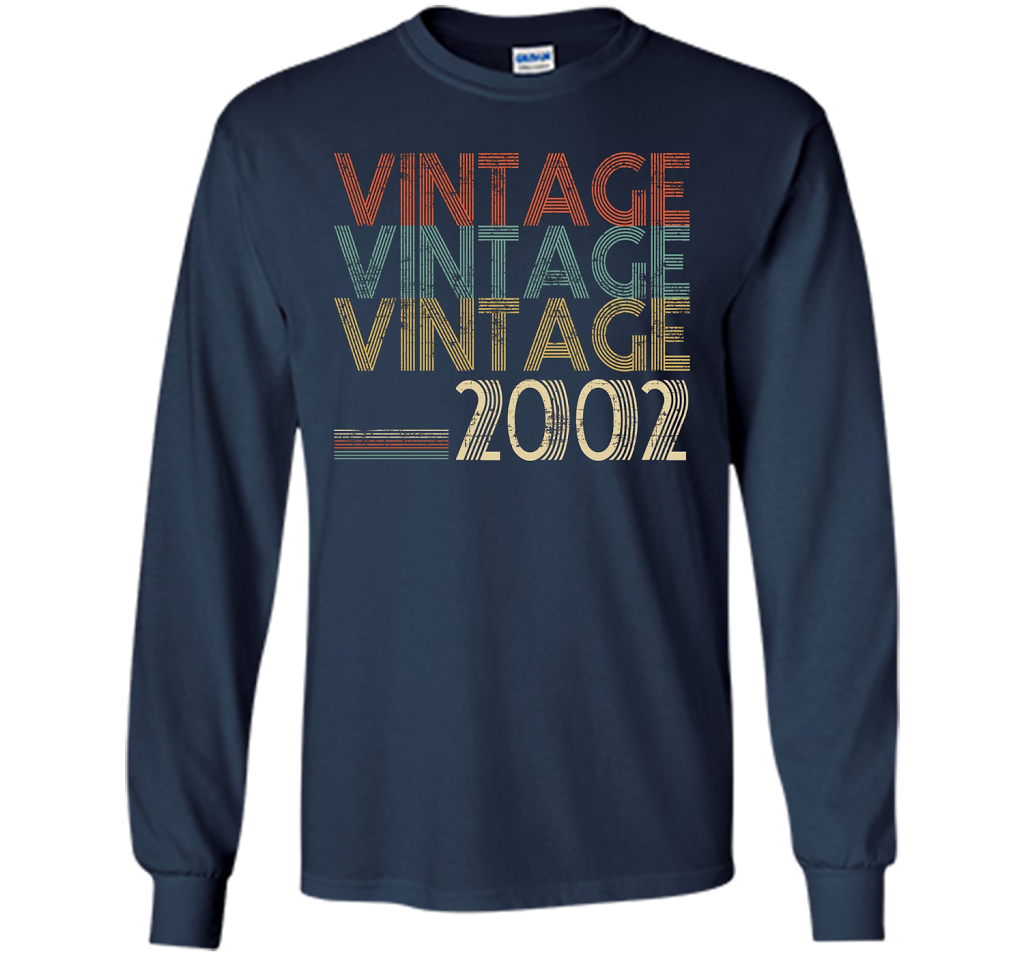 Retro Classic Vintage 2002 - 15th Gift 15 Yrs Years Old cool shirt Navy