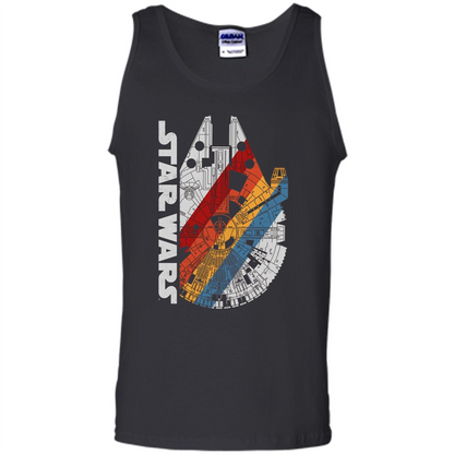 Movie T-shirt The Millennium Falcon Wears Retro Stripes T-shirt Black