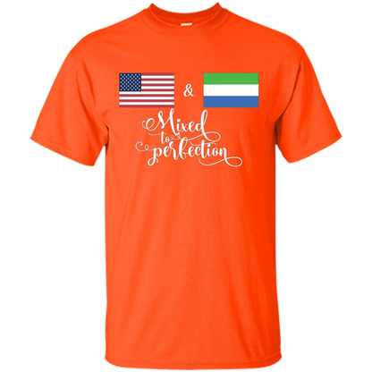 American + Sierra Leone Mixed To Perfection Flag T-Shirt Orange