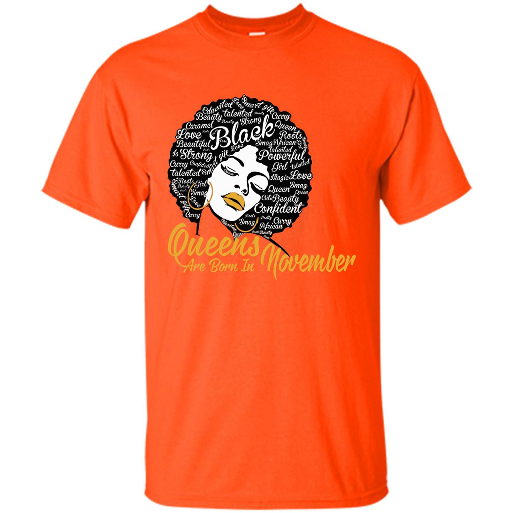 Queen Are Born In November T-shirt Orange