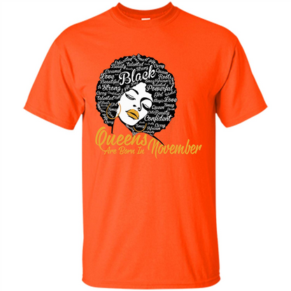 Queen Are Born In November T-shirt Orange