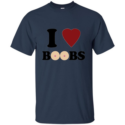 I Love Boobs T-shirt Navy