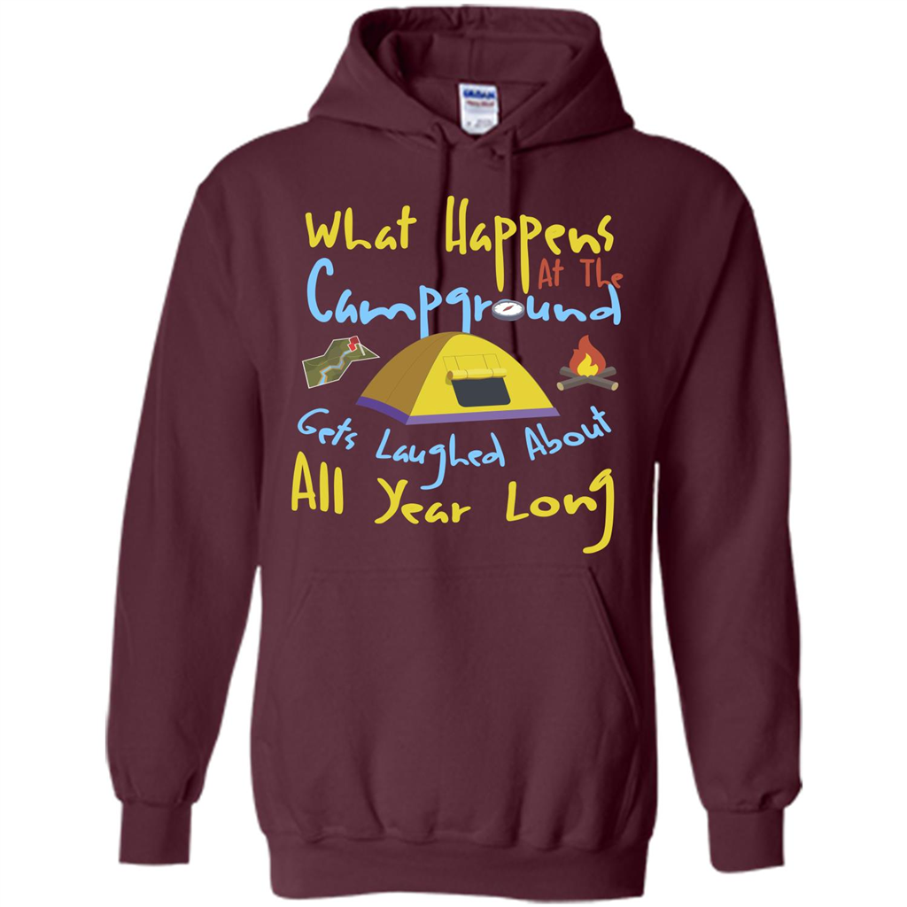 Camping T-shirtWhat Happens At The Campground T-shirt Maroon