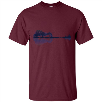 Nature Guitar T-shirt Guitar Lover T-shirt Maroon