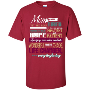 Mothers Day T-shirt Mom Emotional Yet The Rock Tired T-shirt