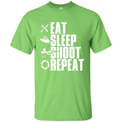 Eat Sleep Shoot Repeat T-shirt Lime