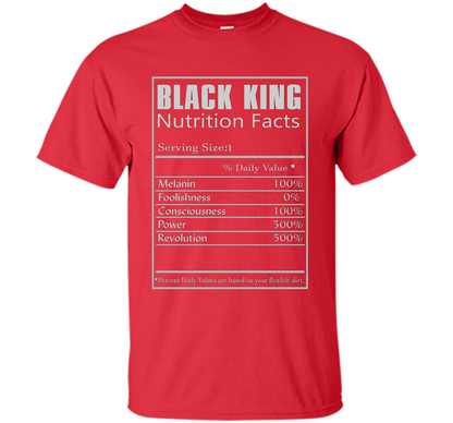 Black King Nutrition Facts T-shirt Red
