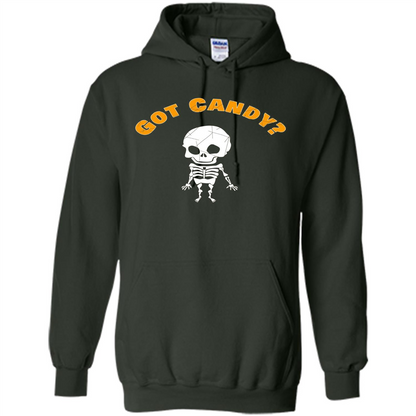 Cute Skeleton Asking For Candy Halloween T-shirt Forest Green