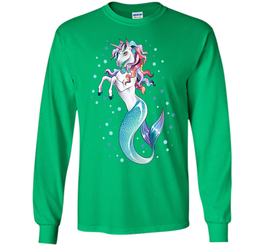 Unicorn Mermaid Mermicorn Cute T-Shirt Gifts for Girls kids cool shirt Irish Green