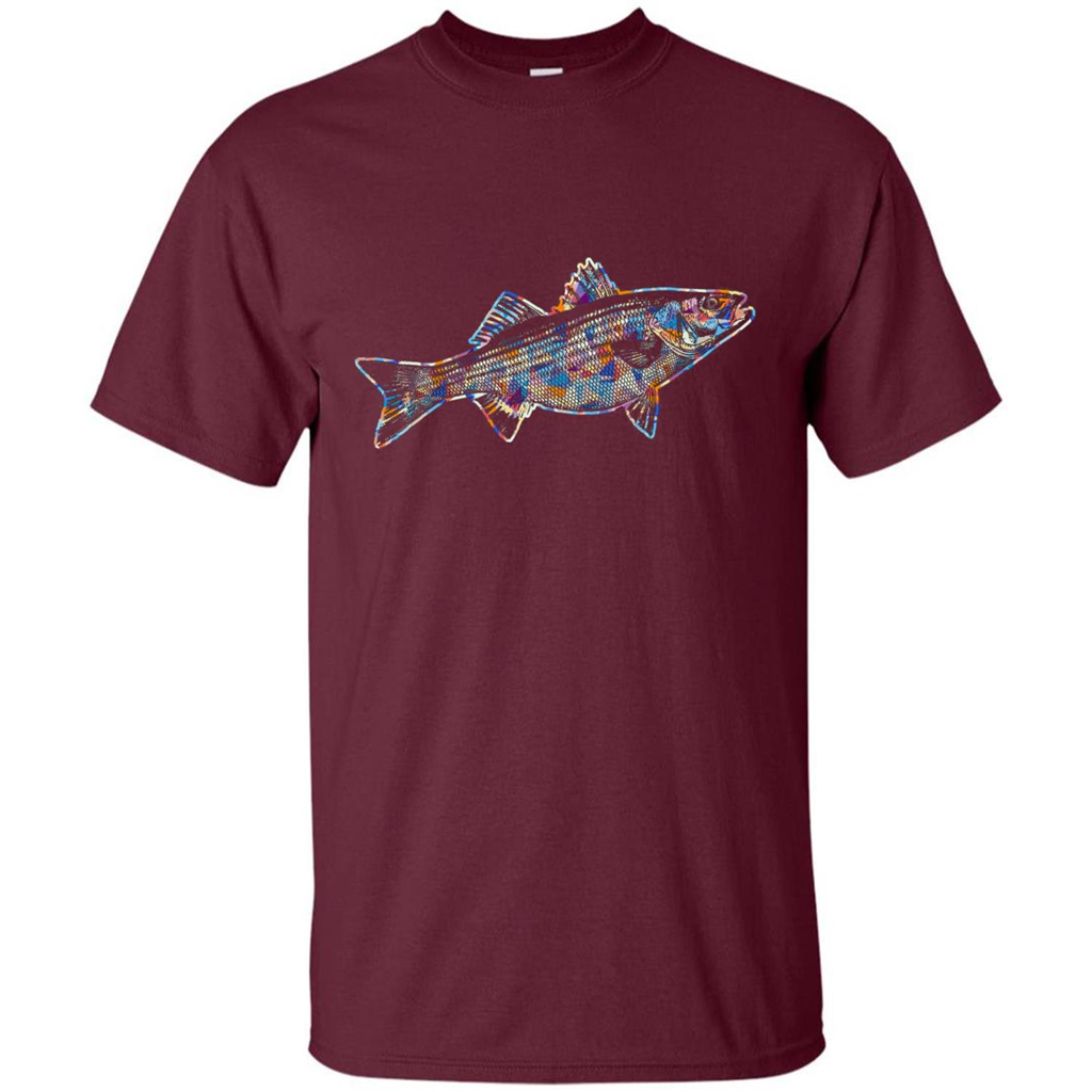 Striped Bass T-shirts - Love Striped Bass Colorful T shirts Maroon