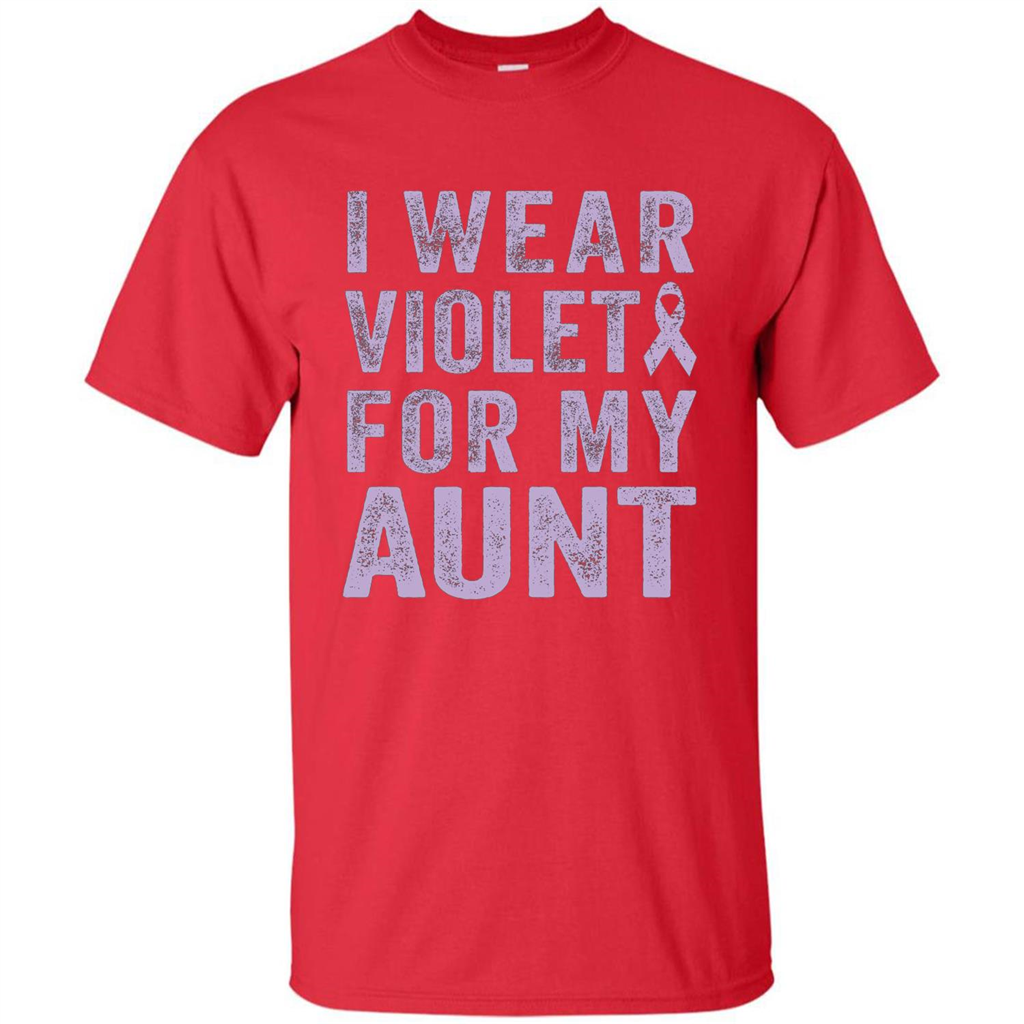 Cancer Awareness T-shirt I Wear Violet For My Aunt T-shirt Red