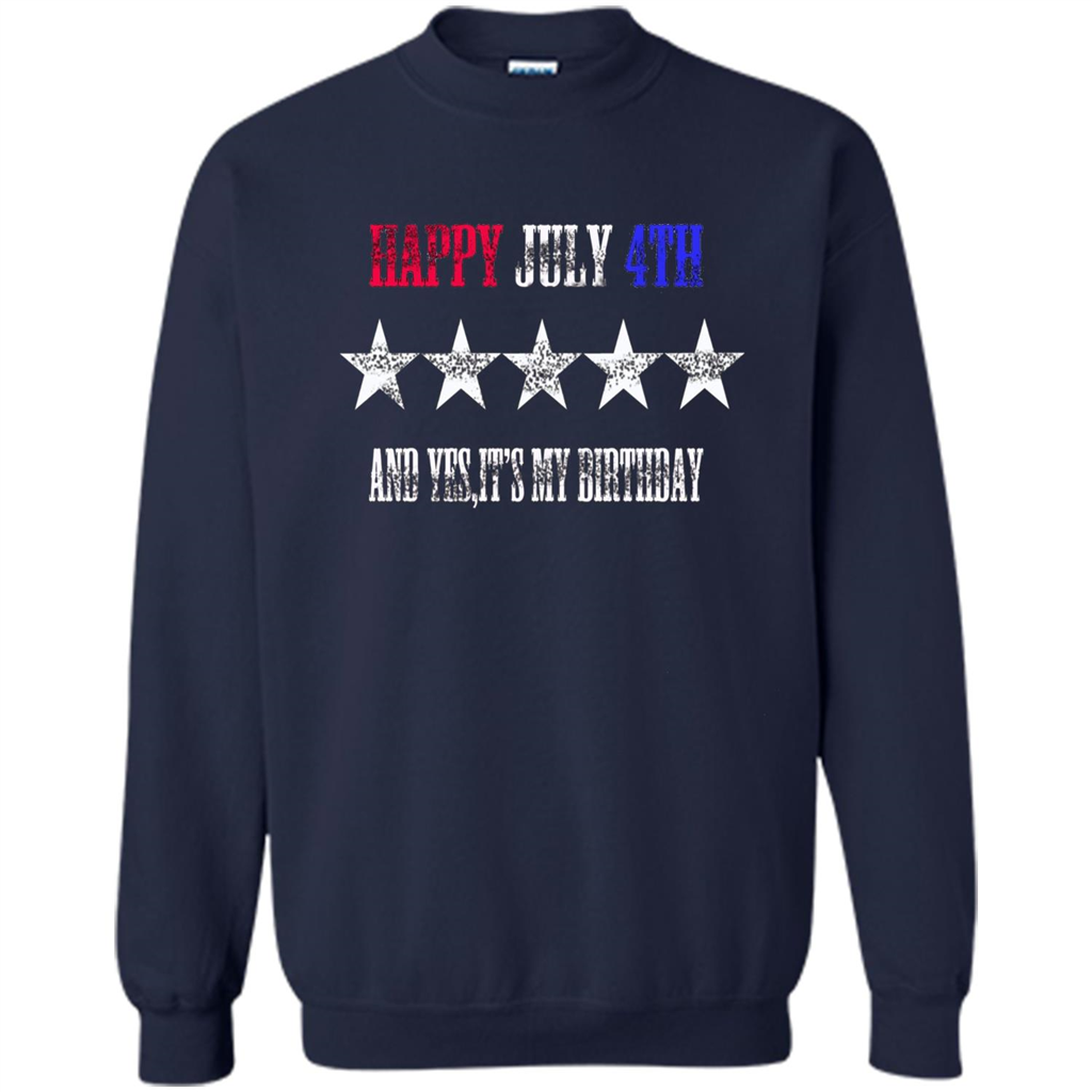 Independen Day T-shirt Happy July 4th And It's My Birthday Navy