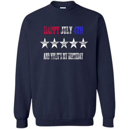Independen Day T-shirt Happy July 4th And It's My Birthday Navy