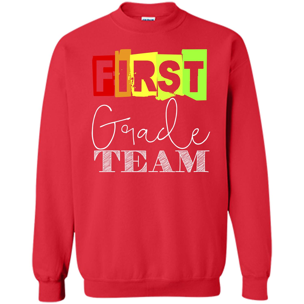First Grade Team T-shirt School Day T-shirt Red
