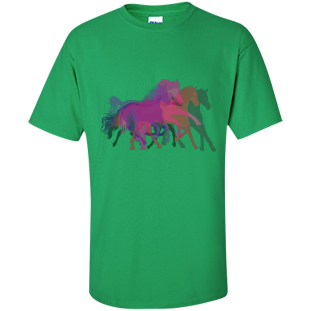 Beautiful Shadow Horses T-shirt Irish Green
