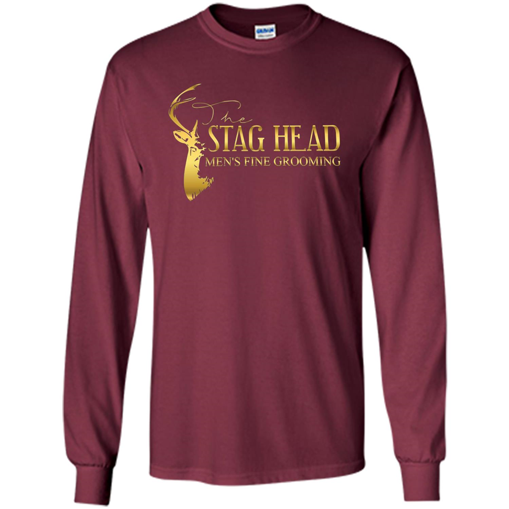 The Stag Head Men's Fine Grooming T-shirt Maroon