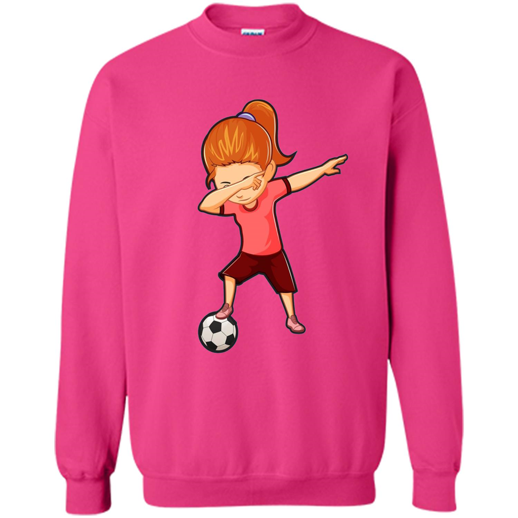 Soccer T-shirt For Girls Funny Dabbing Dab Dance Soccer Ball Heliconia