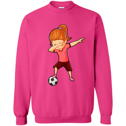 Soccer T-shirt For Girls Funny Dabbing Dab Dance Soccer Ball Heliconia