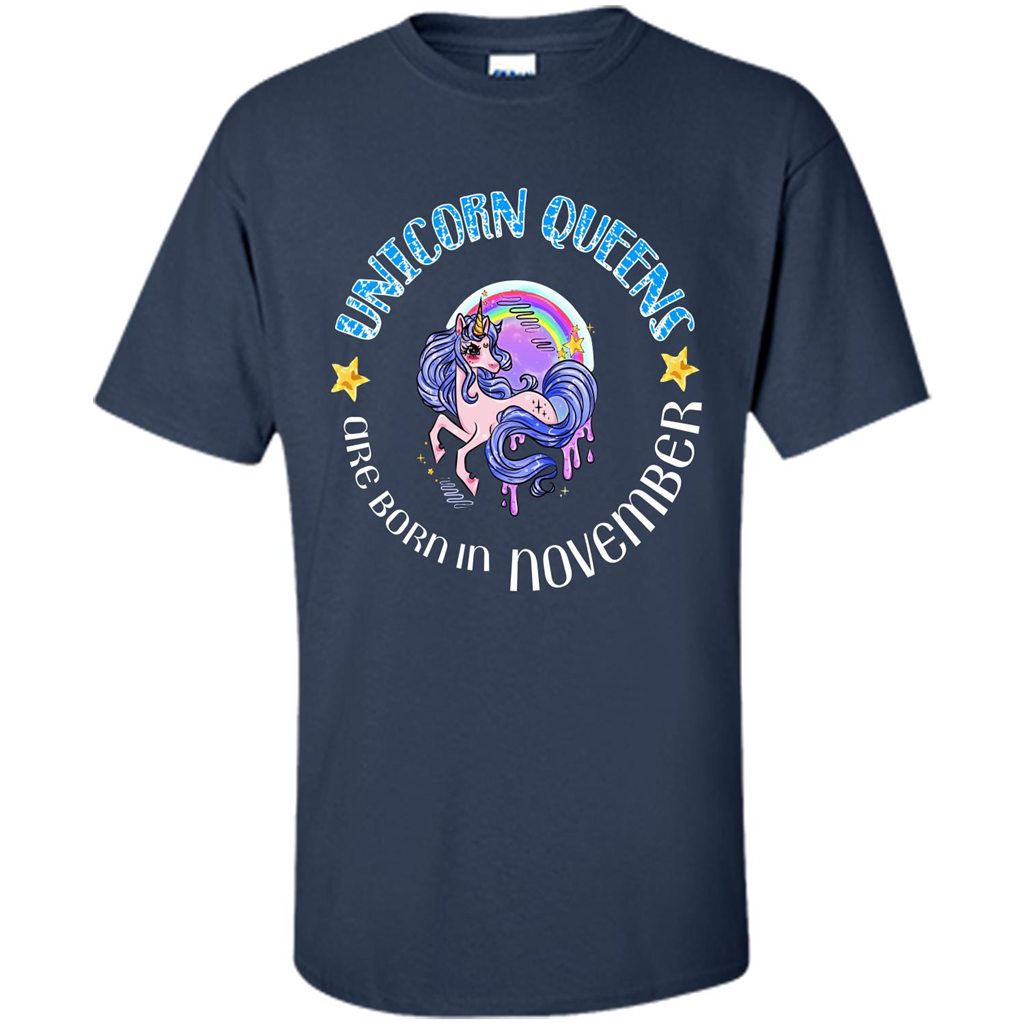 November Unicorn T-shirt Unicorn Queens Are Born November Navy