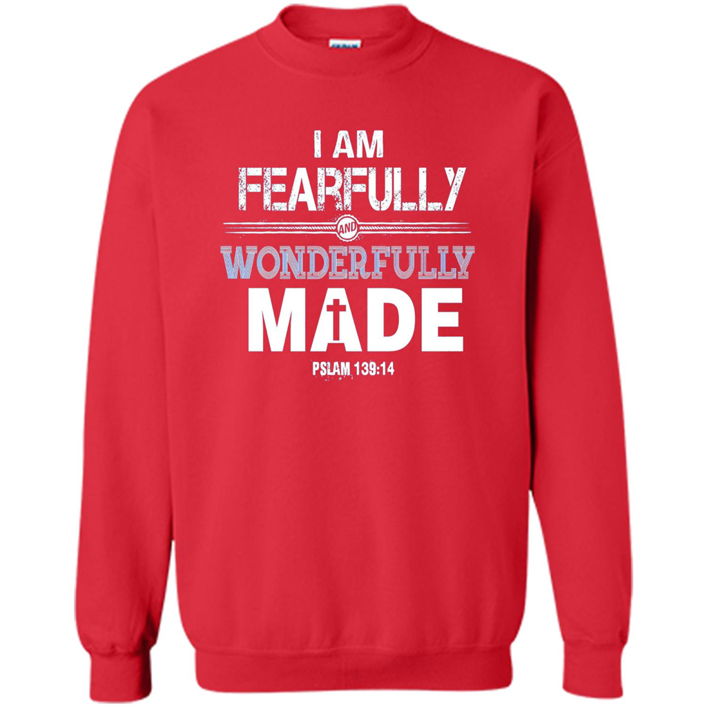 Christian T-shirt I Am Fearfully And Wonderfully Made Red