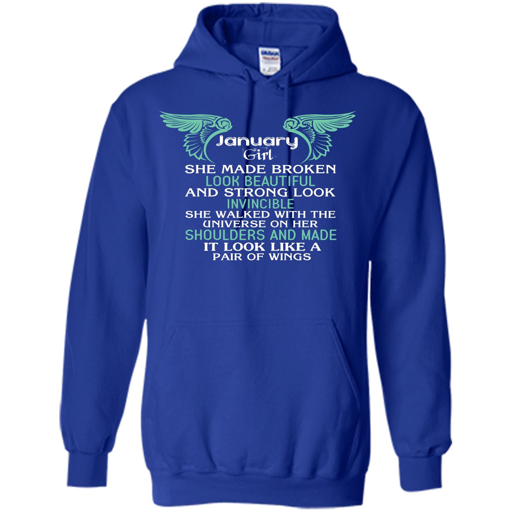 January Girl She Made Broken Look Beautiful T-shirt Royal