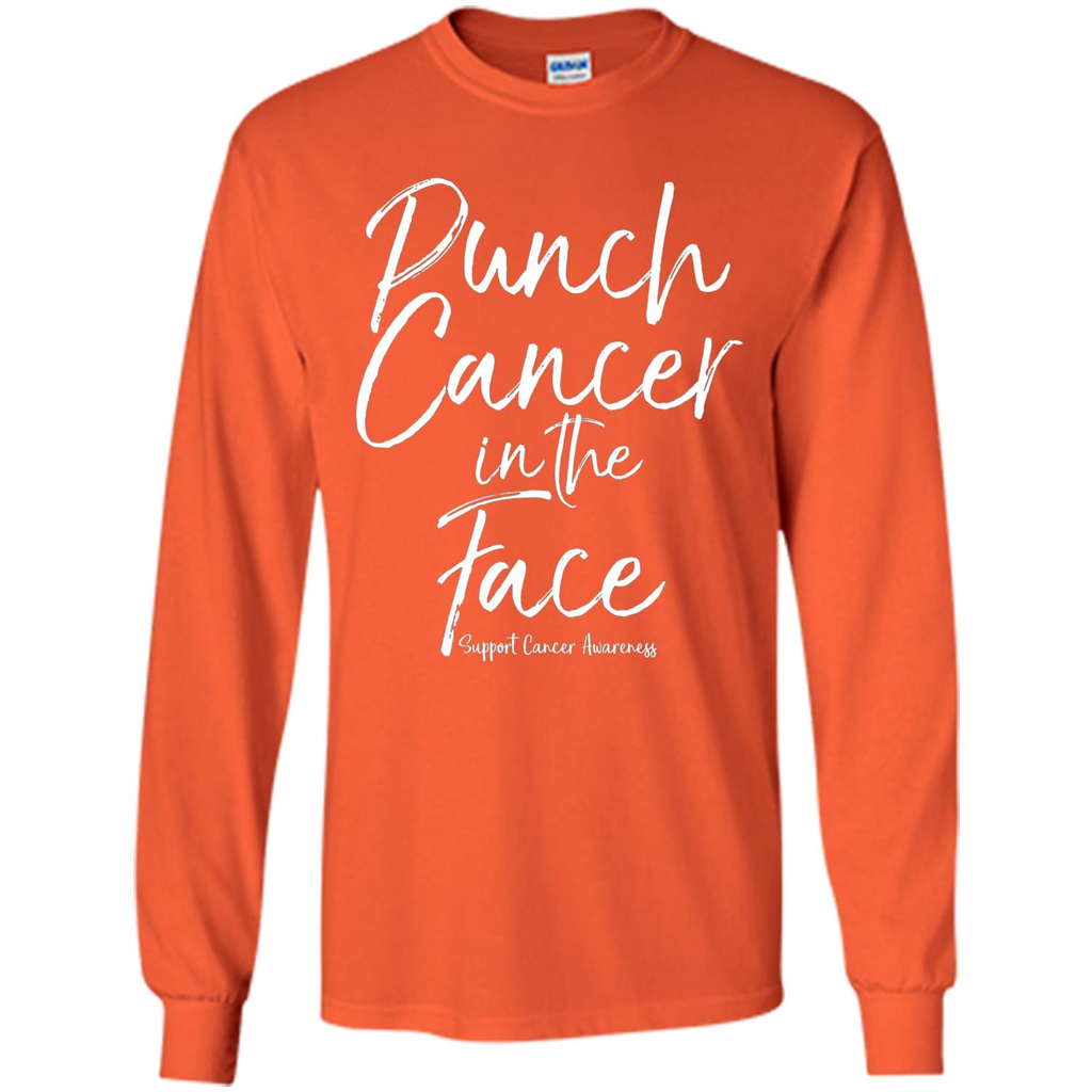 Punch Cancer in the Face Support Cancer Awareness T-shirt Orange