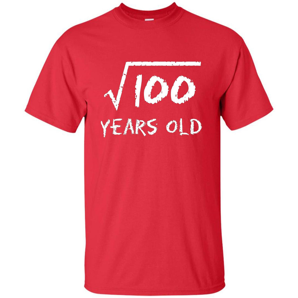 Square Root Of 100 T-shirt 10th Birthday 10 Years Old T-Shirt Red