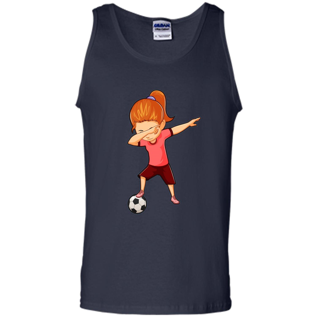 Soccer T-shirt For Girls Funny Dabbing Dab Dance Soccer Ball Navy