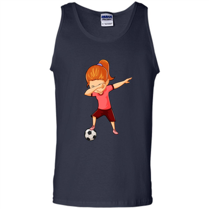 Soccer T-shirt For Girls Funny Dabbing Dab Dance Soccer Ball Navy