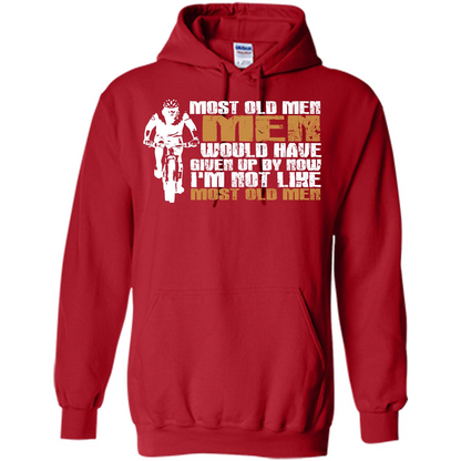 Bicycle Man T-shirt Most Old Men Would Have Given Up By Now I'm Not Like Most Old Men Red