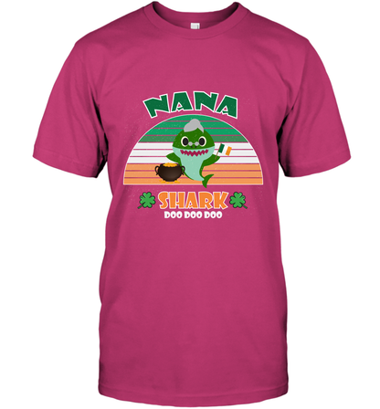 Irish Nana Shark Saint Patricks Day Family Shirt T-Shirt Heliconia