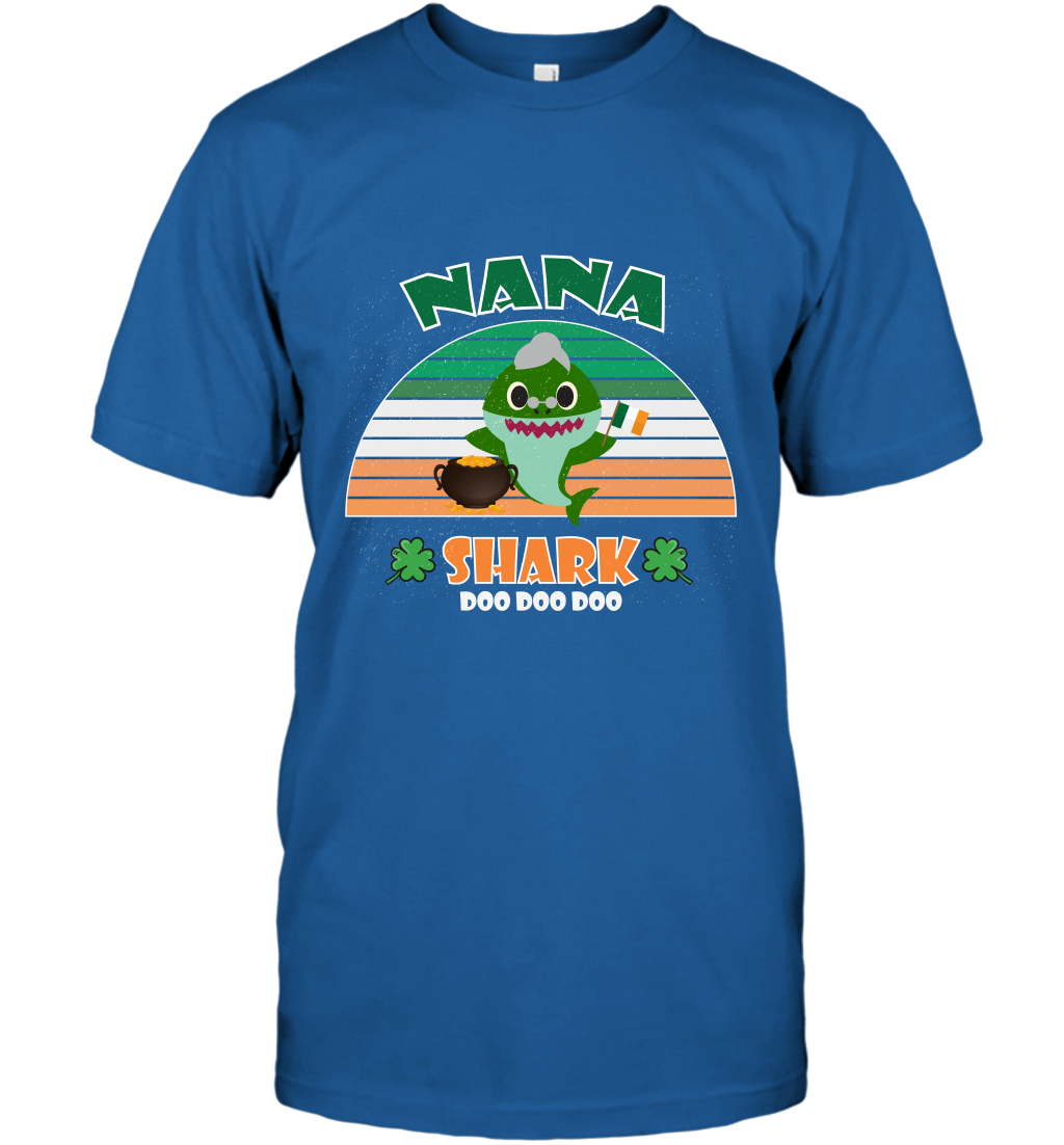 Irish Nana Shark Saint Patricks Day Family Shirt T-Shirt Royal
