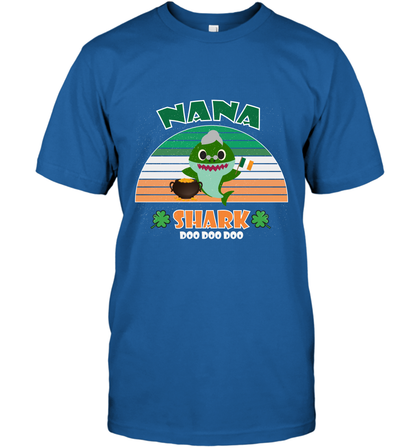 Irish Nana Shark Saint Patricks Day Family Shirt T-Shirt Royal