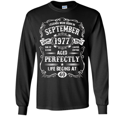 September 1977 40th Birthday T-shirt Black