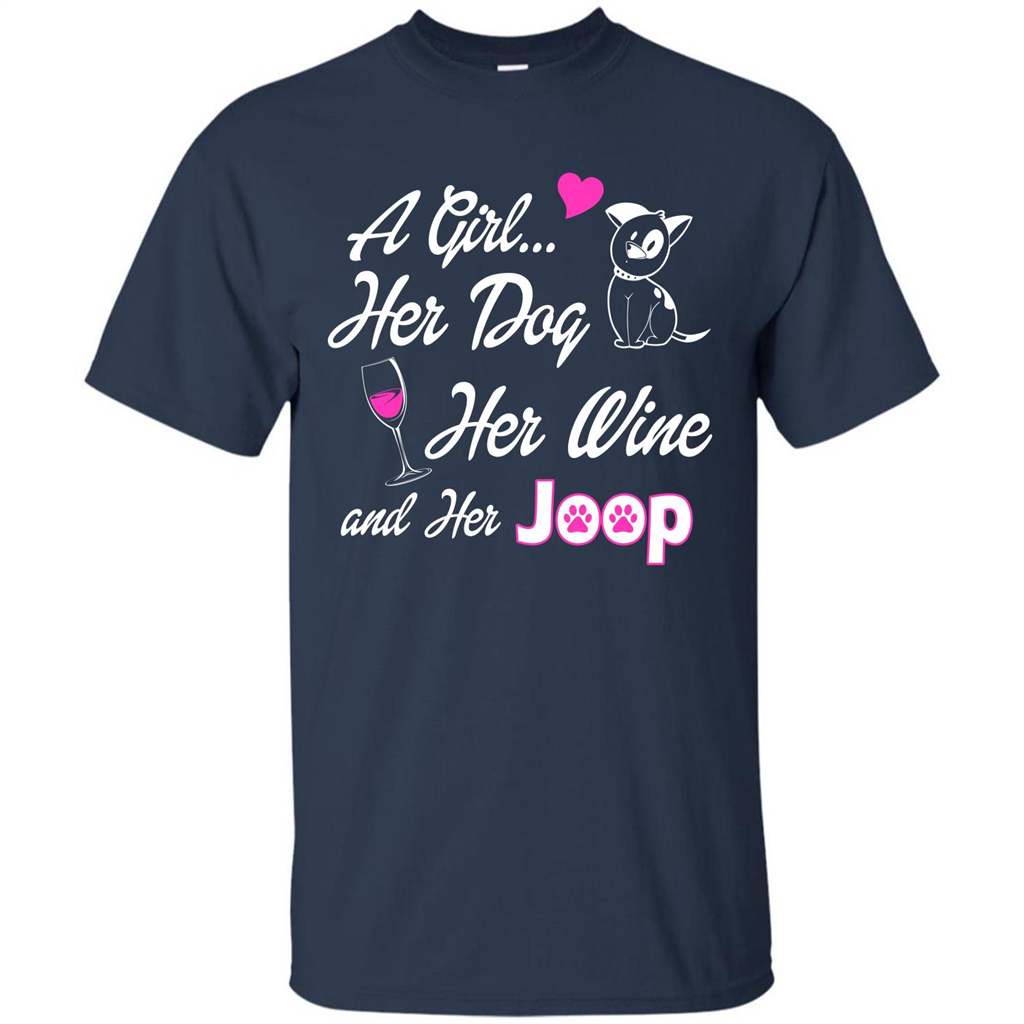 Dog T-shirt A Girl Her Dog Her Wine And Her Joop T-shirt Navy