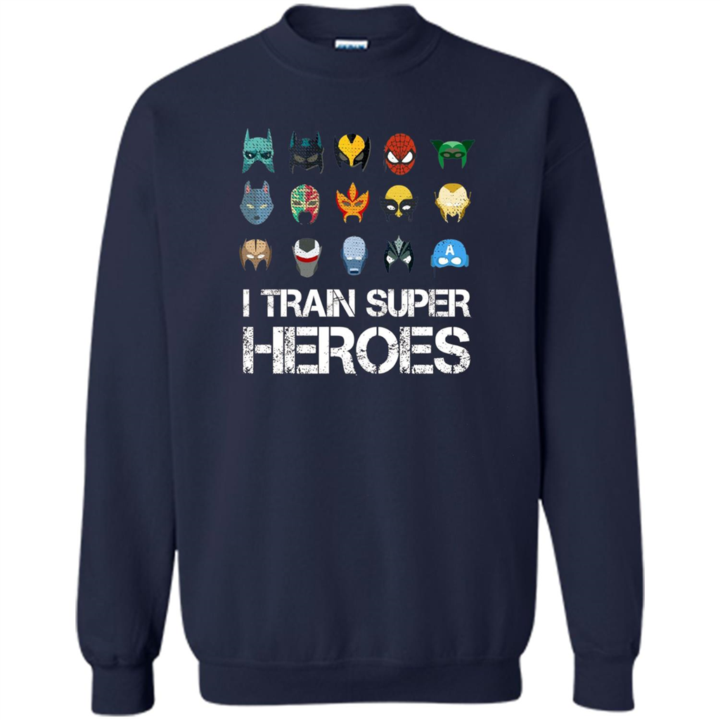 I Train Super Heroes T-shirt Navy