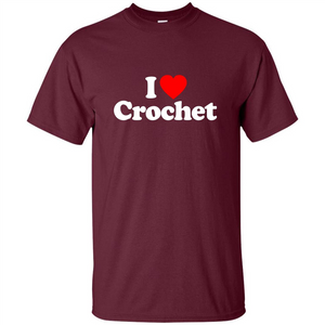 I Love Heart Crochet T-shirt