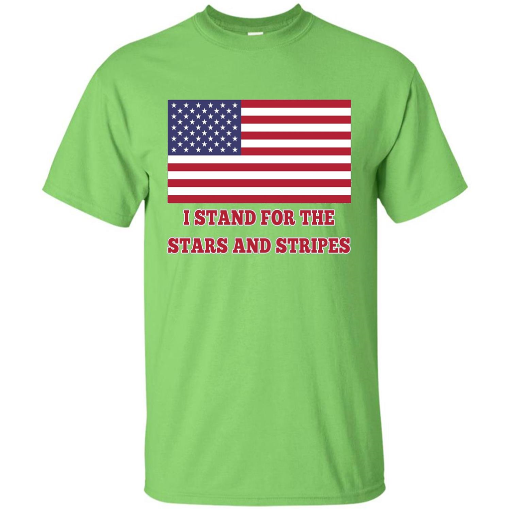I Stand For The Star And Stripes American Flag T-shirt Lime