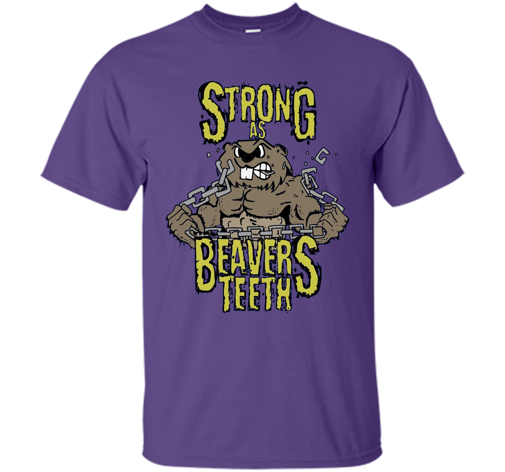 Gym T-shirt Strong As Beaver's Teeth T-shirt Purple