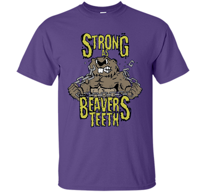 Gym T-shirt Strong As Beaver's Teeth T-shirt Purple