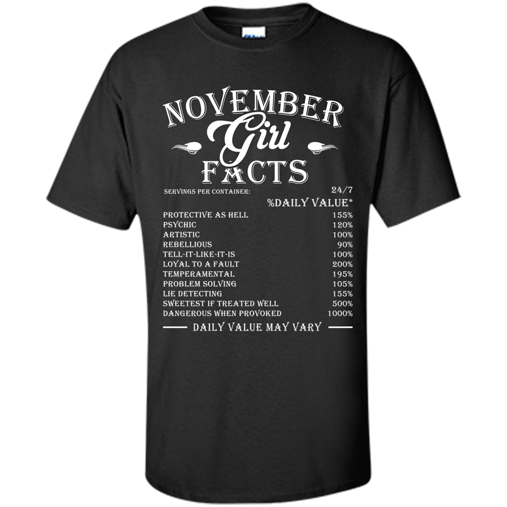 November Girl Facts T-shirt Black
