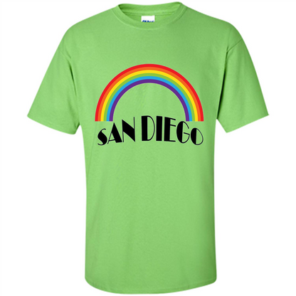 LGBTQ. San Diego LGBT Pride Rainbow T-shirt Lime