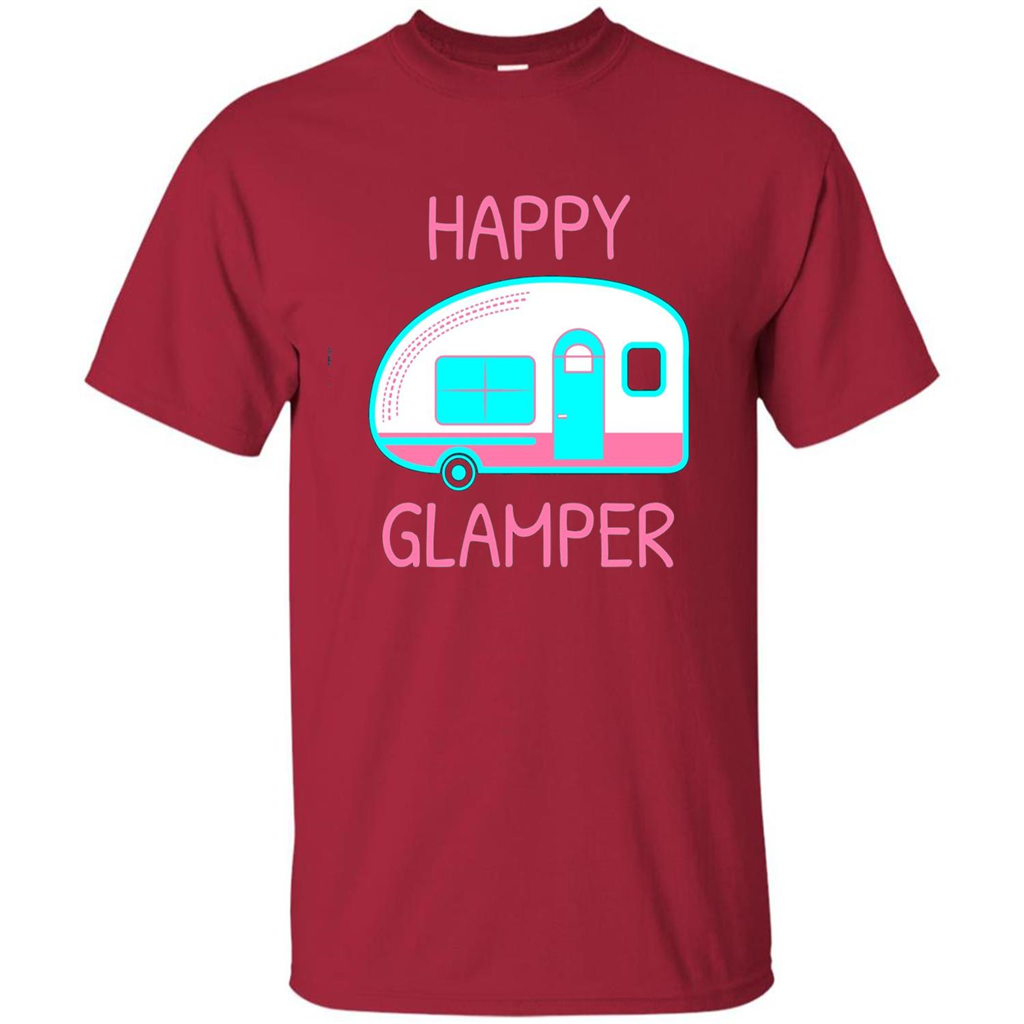 Happy Glamper - Glamping Camping Gift Idea T-Shirt Cardinal